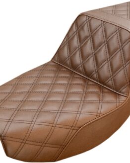 Step-Up Lattice Stitched 2-Up Seat Brown