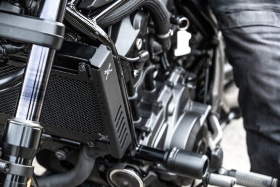 Burly Brand Slash Cut Radiator Guard Black For Honda Rebel 1100 21-24 - Image 3