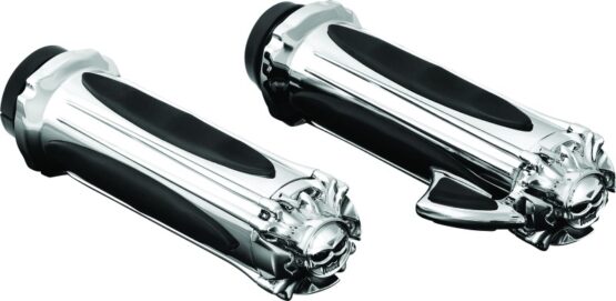 Kuryakyn Zombie Grips w/ Throttle Boss Chrome Throttle-By-Wire
