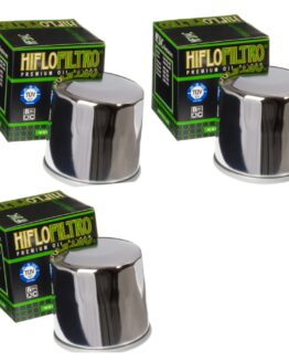 HF204C Oil Filter - Chrome - 3 Pack