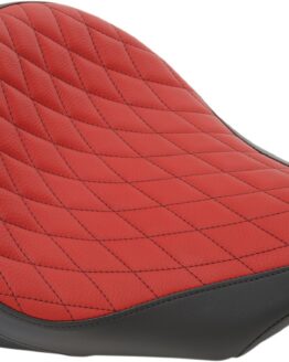 Low-Profile Diamond SR Leather Solo Seat Black/Red