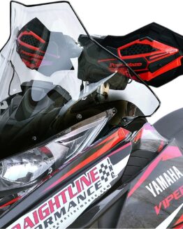 Powermadd Cobra Mid Windshield 17in Clear Black For Yamaha Viper/ProCross