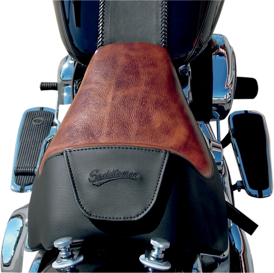 Brown & Black Renegade Lariat Plain Leather Solo Low Gel Seat W/ Backrest - Image 5
