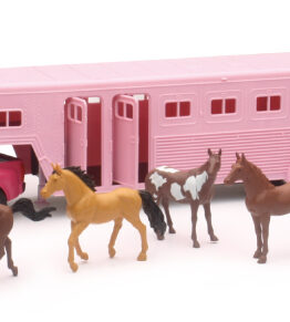 Pink Pickup Fifth Wheel Horse Trailer Set 1:32 Scale by New Ray Toys
