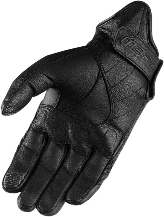 Pursuit Street Leather Motorcycle Gloves Black 2X-Large - Image 2