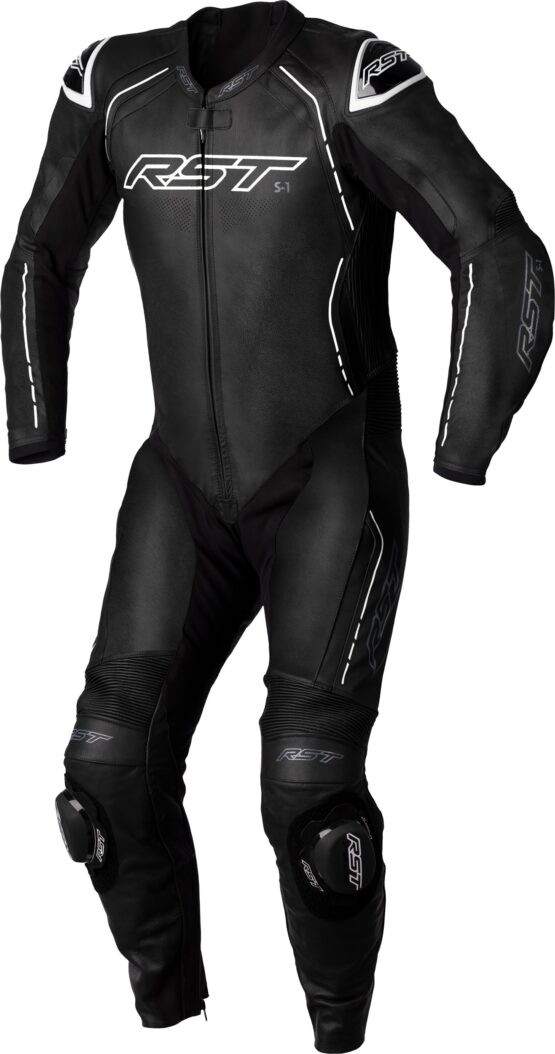 RST S1 CE Leather Suit Black/White Men's L