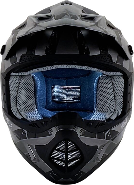 AFX FX-17 Attack Helmet Matte Frost Gray Black 2XL Adult Unisex - Image 3