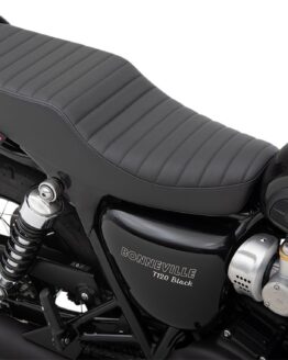 Retro Classic Stitch Vinyl 2-Up Seat - Black