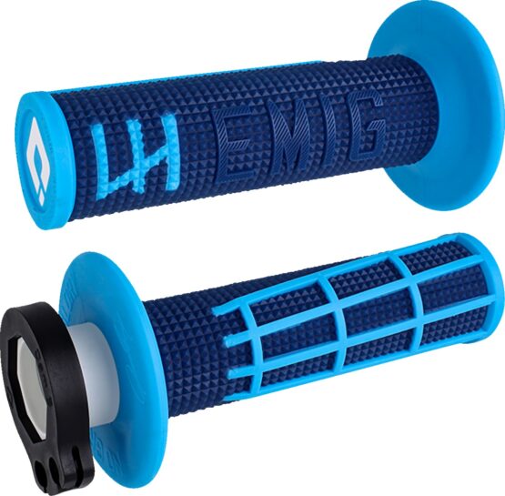 ODI Emig V2 Lock-On Grips Navy Cyan 7/8in Handlebar Pair - Image 2