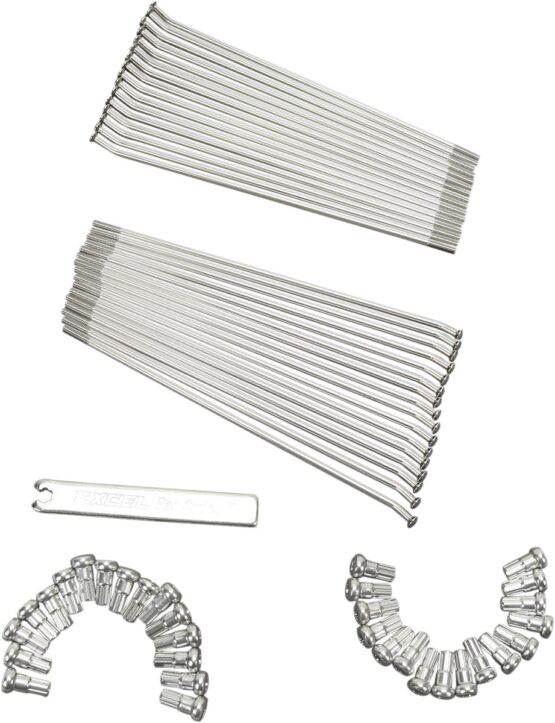 Rear 19" Spoke/Nipple Set (w/ Wrench) - 8 Gauge / 32 Qty - Silver