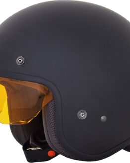 FX-142 3/4 Open Face Helmet Matte Black w/Yellow Shield X-Large