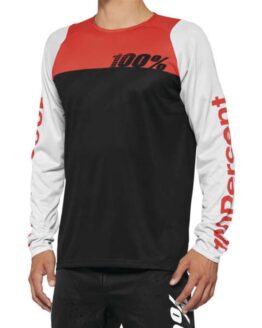 100% R-Core Men's Long Sleeve Jersey Black/Red XL