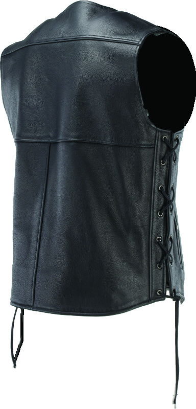 Kuryakyn Old Skool Leather Vest Black Large Men's - Image 6