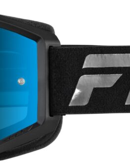 FLY RACING Zone Goggles Black/Black Sky Blue Mirror Lens