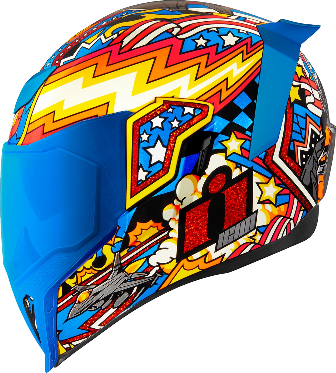 ICON Airflite Flyboy Helmet Blue S Unisex - Image 3