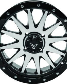 QuadBoss Wagon Wheel 20x7 4/156 Black/Machined