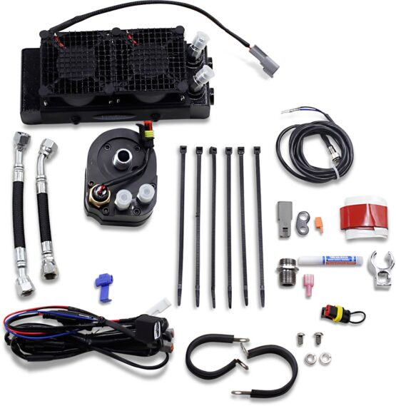 UltraCool SMT-4 Side Mount Naked Oil Cooler Kit Black For Harley Dyna FXR Touring - Image 6