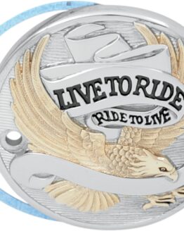 Drag Specialties Live To Ride Points Cover Black Gold Chrome For Harley-Davidson