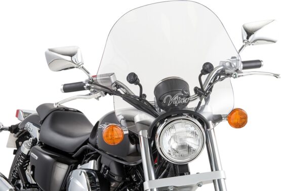 Viper Handlebar Mount Windshield Clear w/Black Hardware - Image 2