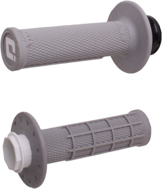 ODI Micro-X Half-Waffle V2 Lock-On Grips Gray/Silver Mini MX - Image 2