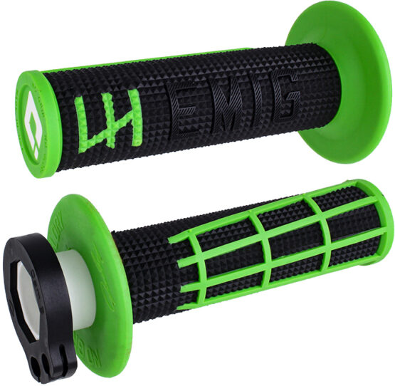 ODI Emig 2.0 V2 Lock-On Grips Black/Green 7/8" Bars - Image 2