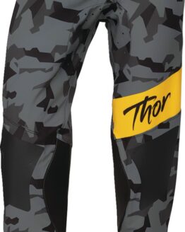 Thor Women's SPORTMODE Shadow Pants Camo Gray Black Yellow Sz 3/4