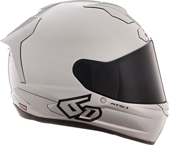 6D ATS-1R Solid Full Face Helmet Gloss Silver Large