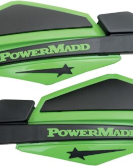 Powermadd Green/Black Star Handguard Kit w/ Snow Mounts
