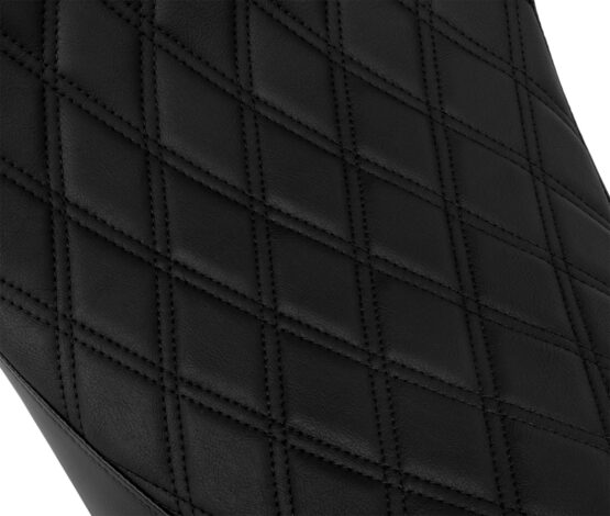 Drag Specialties Solo Front Seat Double Diamond Black w/Backrest Option For Harley - Image 2