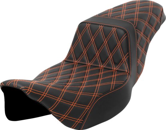 Saddlemen Step-Up Seat Lattice Stitch Orange Extended Reach FLH/FLT 08-23