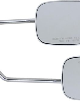 Drag Specialties Rectangular Chrome Side View Mirrors Pair Long Stem