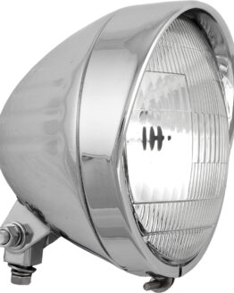 HardDrive 5.75 in Headlight Bottom Mount Chrome Grooved with Visor