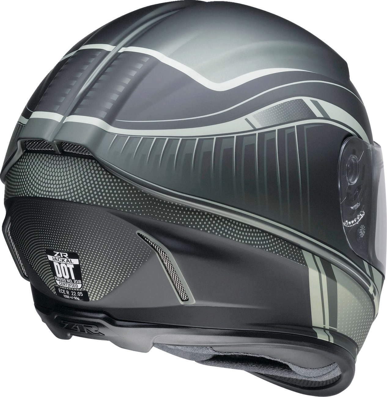 Z1R Jackal Dark Matter Helmet Matte Silver/Green 2XL - Image 4
