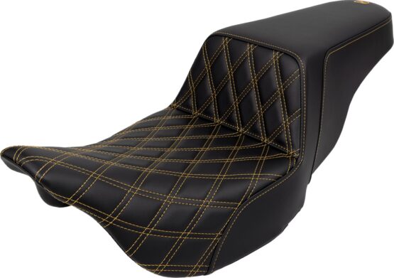 Saddlemen Step-Up Seat Lattice Stitch Gold FLH/FLT 2008-2023