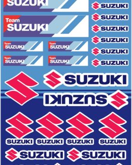 Factory Effex Suz Racing Sticker Sheet, Universal Graphic Kit 1-1-1/4"
