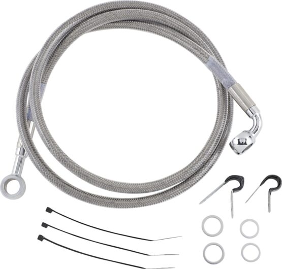 Drag Specialties Stainless Steel Front Brake Line Kit For Harley FLST Models
