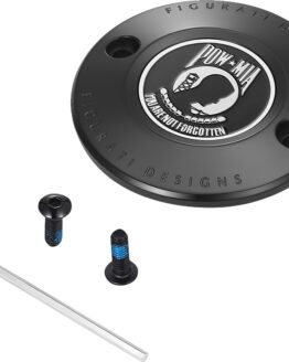 Figurati Designs 2-Hole POW MIA Timing Cover Black For Harley-Davidson