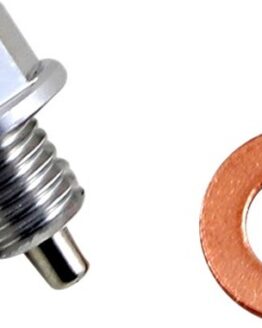 Moose Magnetic Drain Plug M10x1.5x15mm Anodized Clear/Silver