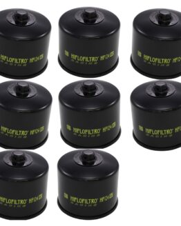 HifloFiltro Racing Oil Filter HF124RC - Replaces 16097-0009 For Kawasaki H2/H2R - 8 Pack