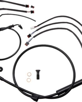 Burly Brand Jail Bar 12in Cable Kit Black ABS For Harley Softail/Fat Bob