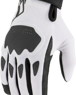 ICON Hooligan CE Gloves Black/White XL Men's Short Cuff Sport