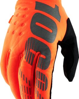 100% Men's Brisker Cold-Weather Gloves, Flo Orange/Black, XL