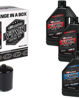 V-Twin Oil Change Kit Synthetic w/ Black Filter Sportster