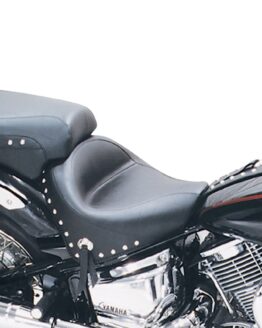 2PC Touring Concho Studded Vinyl 2-Up Seat - Black