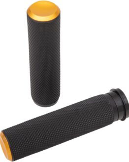 Arlen Ness Knurled Rubber Grips Gold FBW