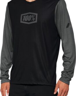 100% Men's Airmatic Long Sleeve Jersey, Black, Size M