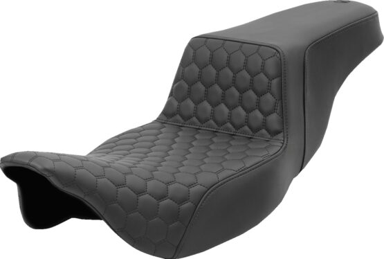 Saddlemen Step-Up Honeycomb Extended Reach Seat Black For Harley FL 08-24