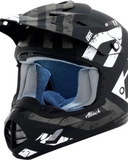 AFX FX-17 Attack Helmet Matte Black Silver Medium