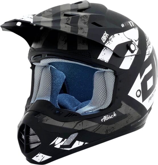 AFX FX-17 Attack Helmet Matte Black Silver Medium