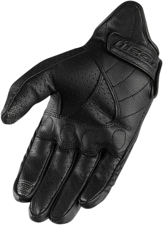 Pursuit Street Leather Motorcycle Gloves Black 2X-Large - Image 2